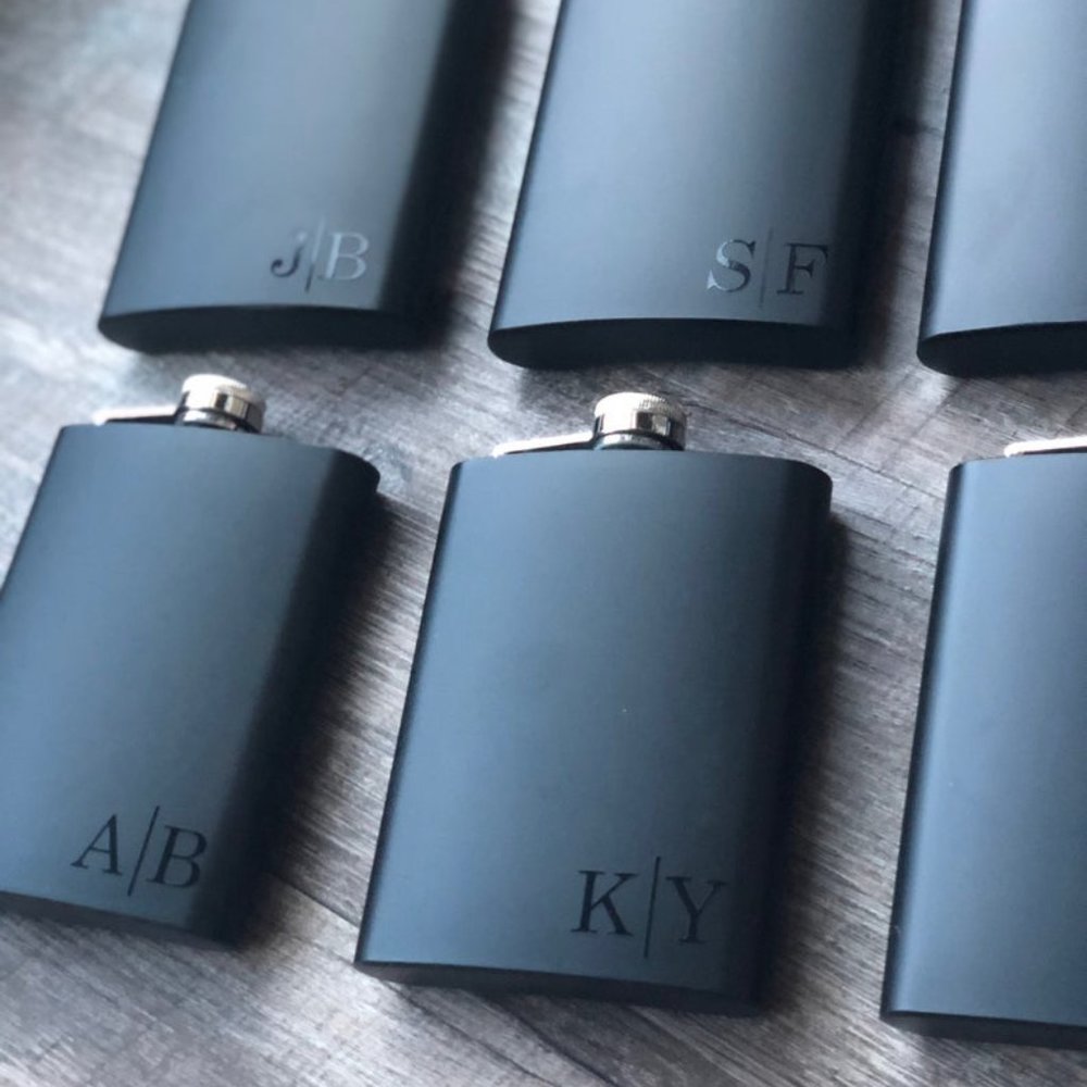 Personalized Black Flask